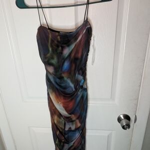 Chic Strapless Multicolor Dress